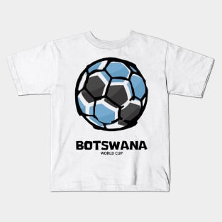 Botswana Football Country Flag Kids T-Shirt